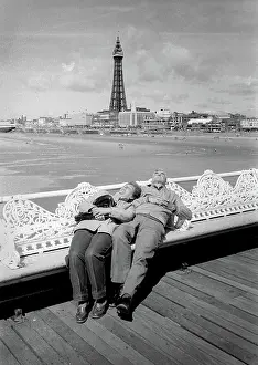 Snooze: sleeping on Blackpool prom