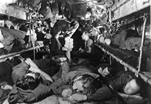 Submerged: Sleeping crew in a submerged German U-boat in the Second Wor