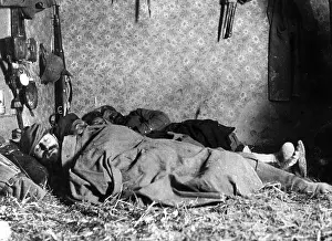 Accomodation: Sleeping German soldiers on the Western Front, 1915