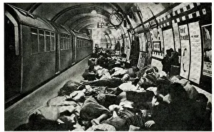 Raids: Sleeping in London Underground during air raids, WW2