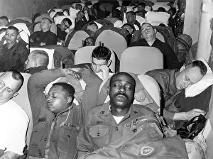 Depots: Sleeping soldiers on their way to Germany to participate in