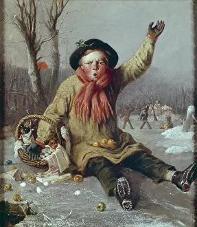 Spilled: A Slip on the Ice ' boy sitting on ice