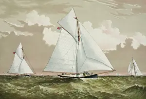 Atalanta: Sloop yachts Mischief and Atalanta in the race for The Ameri