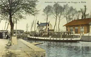 Sluis: Sluis - Arrival of the Steamer from Bruges
