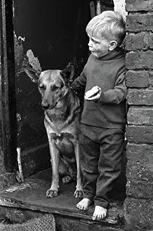 Slums: slum child with dog