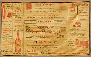 Davidson: Small advertisements on satin cloth