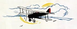 Amongst: A small biplane flying through the clouds