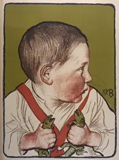 Lizards: Small Boy with Two Lizards