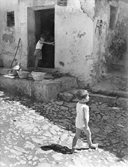 Cefalu: Two small boys in Cefalu, Sicily