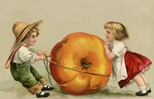 Pumpkin: Small Children and Large Pumpkin