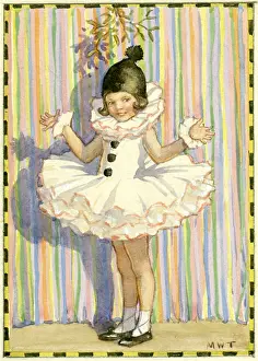 Tutu: A small girl dressed up in a tutu