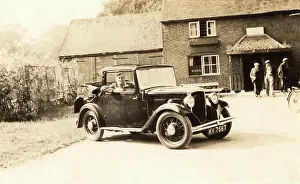 Small half-convertible car