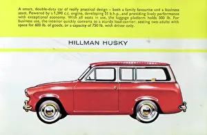 Motorcar: A small red Hilllman Husky