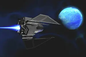 Orbit: A small spacecraft from Earth reaches a water planet after ?