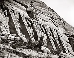 Simbel: The small temple at Abu Simbel, Egypt, circa 1880s