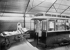Ambulance: Smallpox patient arriving at Long Reach, near Dartford