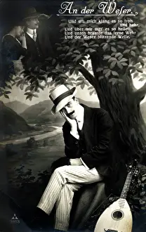 Morose: Smart Gent sits beneath a tree and thinks of his love