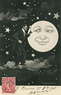 By Moonlight: Smart gentleman raises a toast to the moon