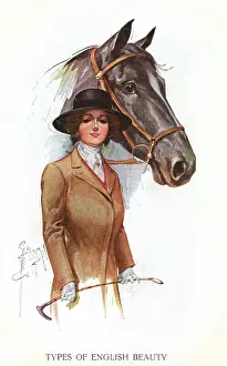 Equestrianism: A smart lady rider with her mount