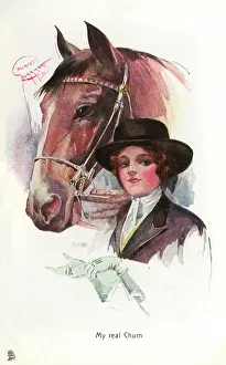 Equestrianism: A smart lady rider with her mount