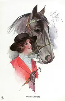 Equestrianism: A smart lady rider with her mount