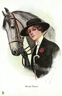 Equestrianism: A smart lady rider with her mount
