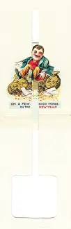 Moneybags: Smiling man on a Christmas and New Year card
