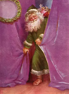 Drapes: Smiling Santa and Curtain