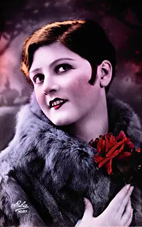 Historial: Smiling Woman in Fur Coat