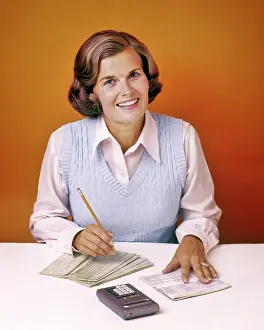 Ban001: Smiling Woman Looking at Camera Balancing Her