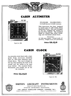 Altimeter: Smiths Aircraft Instruments - Cabin Altimeter & Cabin Clock