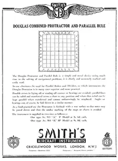 Protractor: Smiths Combined Douglas Protractor & Parallel Rule