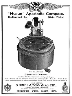 S.smith: Smiths Radiumised Aperiodic Compass 1929