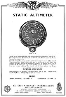 Altimeter: Smiths Static Altimeter 1934