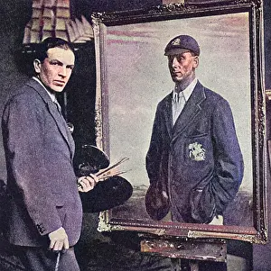 Hobbs: Smithson Broadhead with his portrait of Jack Hobbs
