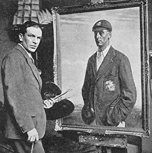 Hobbs: Smithson Broadhead with his portrait of Jack Hobbs