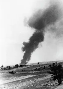 Stuka: Smoke on the Eastern front following a Stuka attack, 1941