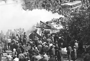 Ostrava: Smoke - tank - protest - Ostrava