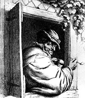Ostade: The Smoker, etching by Adriaen van Ostade