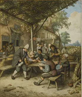 1630: Smokers and drinkers, by Adriaen van Ostade