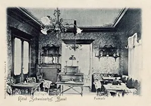 Basel: Smoking room, Hotel Schweizerhof, Basel, Switzerland
