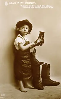 Underage: Smoking shoe shine boy
