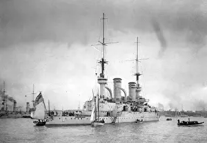 Historically: SMS Kaiser Karl der Grosse in the Kiel Harbor, 1908