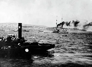 Scharnhorst: SMS Scharnhorst in th harbour of Valparaiso, 1914