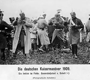 Karlsruhe: Snack during a manoeuvre, 1909
