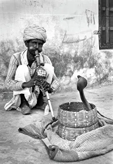 Uttar: Snake charmer, Banares, India