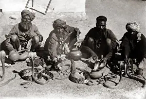 Charmers: Snake charmers, India, circa 1890