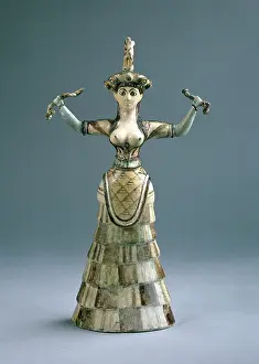 Snake goddess figurine