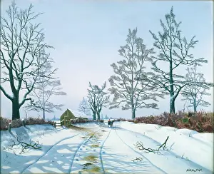 Tristram: Snow at Pennard ' two figures on a road
