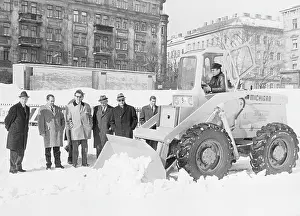 Imagno Brandstätter Images Gmbh: Snow removal with a loader on Red Star soccer field